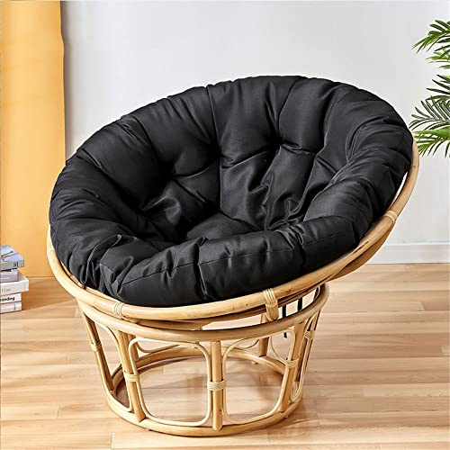 Morbuy Papasansessel Kissen Sitzauflage, Rundes Dicke Stuhlkissen Bequem & Weich Sitzkissen Hängesessel für Indoor Outdoor Garten Stuhlauflage (80x80CM,Schwarz)