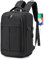 BAGZY Rucksack Handgepäck 40x20x25 Ryanair Reiserucksack Laptoptasche 15.6 Zoll Schule Kabinentasche Flug Genehmigt Daypack Reisetasche mit USB-Ladegerät für Büro/Hochschule (Schwarz)