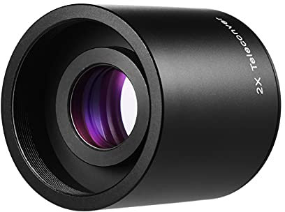 Andoer 2 x Telekonverter-Objektiv Manueller Fokus-Konverter für T-Mount Objektive für Kamera 650-1300mm 500mm 420-800mm