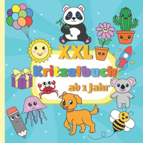 Kritzelbuch ab 1 Jahr: 110 Motiven zum Ausmalen für Mädchen und Jungen | Malbuch für Kinder ab 1 Jahr