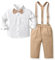 Billion Xin Baby Anzug Junge, 3 Stück Kleinkind Hochzeit Outfits Lange Ärmel Hemden + Hose + Hosenträger + Krawatte