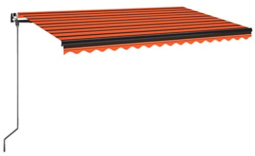 vidaXL Gelenkarmmarkise Einziehbar Markise Balkonmarkise Sonnenmarkise Sonnenschutz Sichtschutz Terrasse Garten Balkon 400x350cm Orange Braun