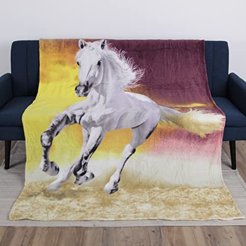 Bestlivings Kuscheldecke XXL (150x200 cm/Pferd) - Flauschdecke mit Fotodruck -Flanelldecke - Jacquard - Öko TEX - große weiche Wohn-Decke zum kuscheln