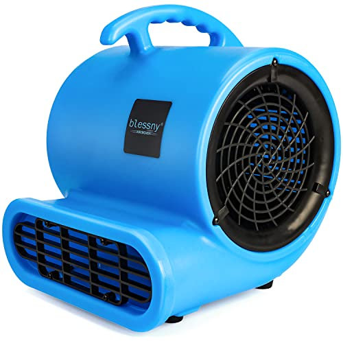 WIAONE blessny 1/2HP ETL Listed Carpet Dryer Fan, 2200CFM Air Blower Mover for Home Drying, 15Ft Long Cord Portable Floor Blower Fan with 3-Speeds Daisy Chain Function (Blue)