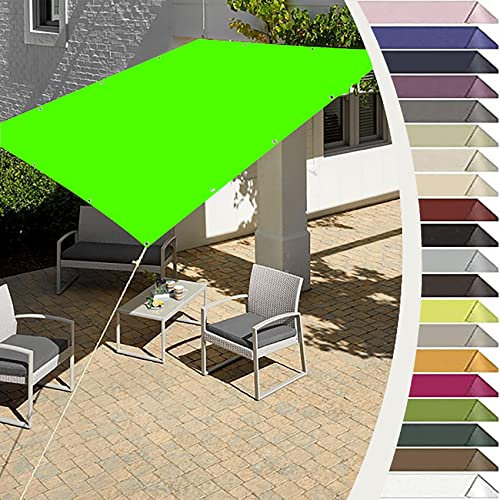 Voile d'ombrage Rectangulaire 1 x 1.6 m Anti UV en Polyester Imperméable Ombrage Voile d'Ombrage Toile d Ombrage avec Le Kit de Fixation pour Jardin Terrasse Camping, Vert Tendre
