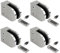 PRIOstahl Glashalter 4 Stück Glasklemmen Klemmhalter Glashalter mit Sicherungsplatte + Sicherungsstift 63 x 45 x 30 mm Anschluss: Flach für Glas 12,76 mm aus Edelstahl V2A