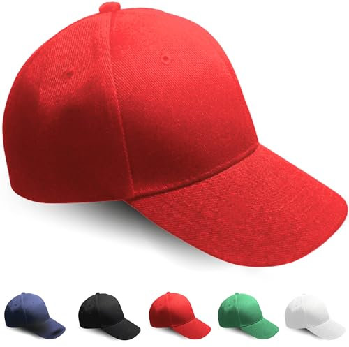 Fersora Rote Kappe Herren, Cap Damen, Basecap Herren, Kappe Damen. Atmungsaktive und verstellbare Baseball Cap für Sport, Runnig, Golf Basecap Unisex. Schützt vor Sonne und Regen. One Size.