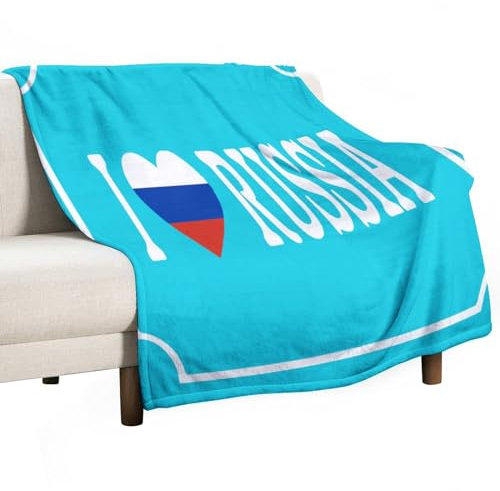 CustonCares I Love Russia Bedding Fleecedecke, Weltländer, Flagge, internationale Festivals, Decke, atmungsaktiv, bequem, gemütlich, Dekoration für Kinder, Babys, Jungen, Mädchen, Erwachsene, 101,6 x
