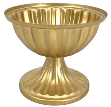 F Fityle Urne planteur Vase décoratif Plante Vase Fer Bassin Pot de Fleur Petit Pot de Fleurs pour Table à Manger Chambre Maison Bureau décoration, Or Grand