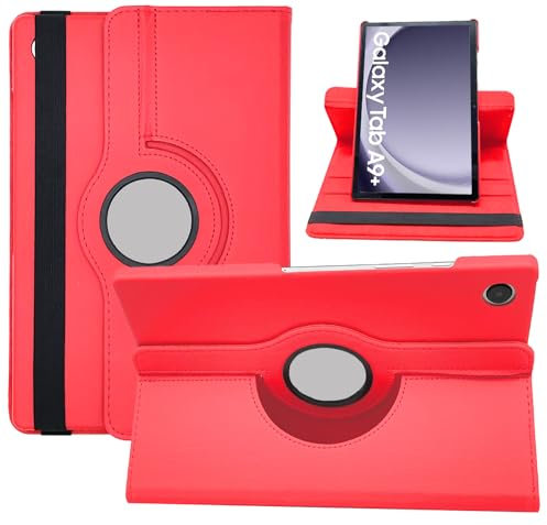 Dlahaby Funda para Samsung Galaxy Tab A9 Plus A9+ 11 pulgadas 2023,360° Giratorio con Función Stand Funda Compatible con Samsung SM-X210/X216/X218 Tablet,Rojo