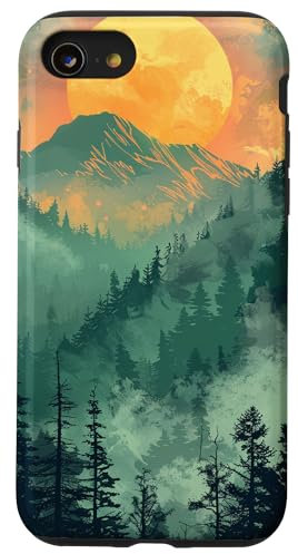 Green Mountain Pop Mount Socket Art Work Tree Woods Case for iPhone SE (2020) / 7 / 8