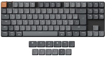 Keychron K1 Max 80% Clavier Mécanique sans Fil Personnalisé Ultra Fin, 1000 Hz 2.4GHz Bluetooth Cable Connection QMK/Via Programmable, Hot-Swap Gateron Marron Switch pour Mac/Windows/Linux, FR-ISO