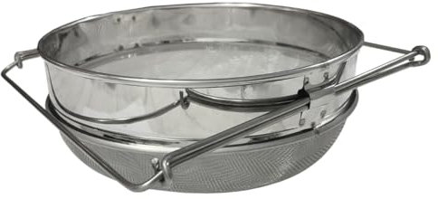 Colador para fregadero extensible lavar frutas, verduras, escurridor 24 cm de pasta y arroz en acero plateado, bandeja de filtro para escurrir con malla fina