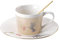 250ml/8.5oz kreative Keramik dynamische Reflexion Spiegel Becher Home Office Nachmittagstee Kaffee Tassen und Untertassen Set-Hummingbird - Gold