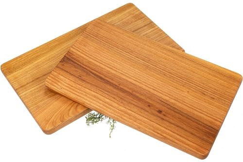 Schneidebrett 2er Set aus FSC® Kirsch Holz geölt - 30 x 18 x 1,5 cm