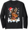 Weihnachtsmütze Schneeflocken Tanne Elch Weihnachts Rentier Langarmshirt