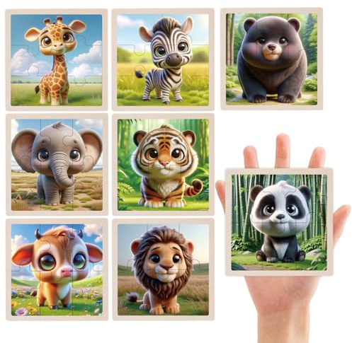 TUNJILOOL Kinderpuzzle ab 3 4 5 6 Jahre, 8x6 Teilen Puzzle Kinder & Holzpuzzle, Vorschule Lehrreiches Spielzeug, Geschenke für Kinder für Jungen und Mädchen (Wildtiere)