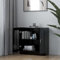 Gecheer Vitrinenschrank Glasvitrine Bücherschrank Aktenschrank Büroschrank Vitrine Schrank Bücherregal Standvitrine Vitrinenschränke für Wohnzimmer Büro Esszimmer,Schwarz 82,5x30,5x80cm Holzwerkstoff