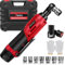 12V Cordless Ratchet Wrench Set, 3/8 Electric Wrench Ratchet 90° Angle Wrench with LED Work Light & 7 Socket, 40N.m Max Torque, 230RPM Power Ratchet Wrench with 2x1500mAh Batteries and Charger