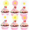 DazzJoy Gänseblümchen Tortendeko,24 Stück Blumen Tortendeko Geburtstag,Gänseblümchen Cupcake Toppers 3 Farben,Gänseblümchen Deko Torte,Blumen Kuchendeko,Blumen Muffins Deko Hochzeit Babyparty Taufe