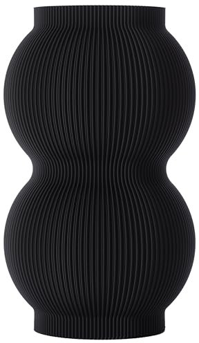 Dekovase Danna XL 38 cm Bodenvase Schwarz Deko Vase Pampasgras Trockenblumen