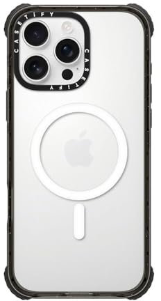 CASETiFY Ultra Impact iPhone 16 Pro Max Case [Strong Slim / 11.5ft 5X Militray Grade Drop Protection/Compatible with Magsafe] - Clear Black