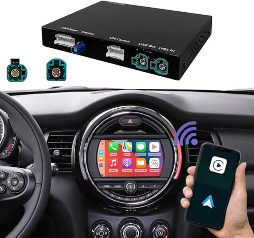 Wireless Carplay Android System Decode Box Car Radio per BMW Mini R55 R56 R57 R58 R60 R61 F54 F55 F56 Clubman Countryman Cooper John Cooper Works EVO 5 icon OP Box, supporta Mirrorlink,navigazione GPS