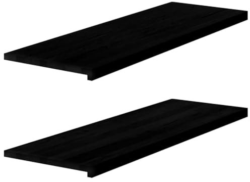 UJCHVHN Home Garden,Fensterbänke 2 Stück dunkelbraun 120x40x2cm Massivholz Eiche