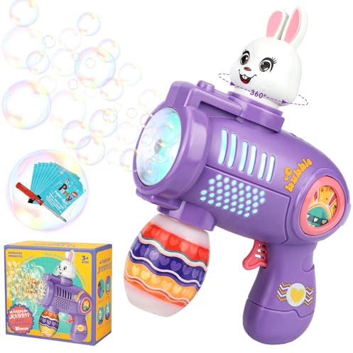 Seifenblasenmaschine, Osterspielzeug für Kleinkinder, Jungen und Mädchen, Geburtstagsgeschenke für Kinder Indoor & Outdoor, Geschenke für Kleinkinder 1,2,3,4,5 Jahre alt Hase (Ostern)