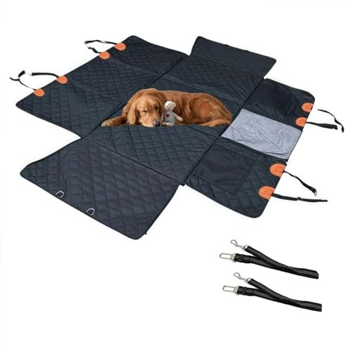 MEIION bellolove automatte Hund rückbank Fester Boden einklappbar hundematte Auto Hundedecke Auto Rückbank mit Sichtfenster und Seitenschutz, Wasserdicht, Kratzfest, rutschfest, Universelle