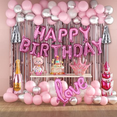 Deko geburtstag, Geburtstagsdeko Mädchen, Geburtstagsdeko Frauen, Deko Geburtstag Frau, Happy Birthday Girlande