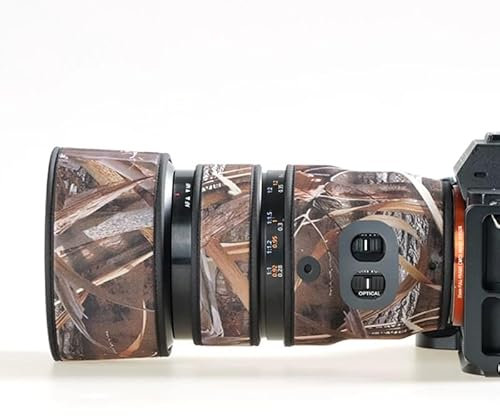 XCOAT Waterproof Camouflage Lens Cover for Sony FE 90mm Macro G OSS, Camera Rain Covers, Lens Protective Sleeves & Cases (Dry Grass Camouflage)