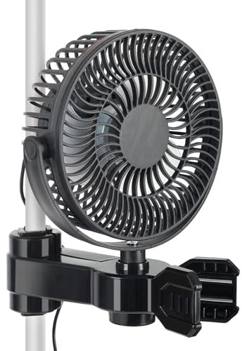 Ventilador de cultivo con clip, diámetro de 14,5 cm, cultivo oscilante, ventilador Clip-on para tienda de campaña clip Fan Grow, clip adecuado para 16-26 mm, 3,5 W, motor EC ventilador de clip