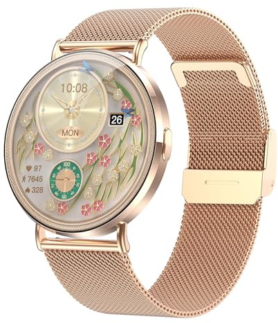 VELATEMOR AI Powered Smart Watch, 7,3 Mm Ultra-Slim, AI-Übersetzer, Gesundheitsverfolger, Herzfrequenz-/Schlaf-/physiologische Zyklus, Mehrsportmodi, BT Calling, 15 Tage Akkulaufzeit