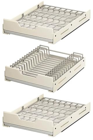 Ausziehbare Schrank Organizer, zum ausziehen Schubladen für Küche, Bad, Vorratskammer, Aufbewahrung unter dem Waschbecken, 42 x 29 x 7,5 cm Verschiedene Kombinationen verfügbar