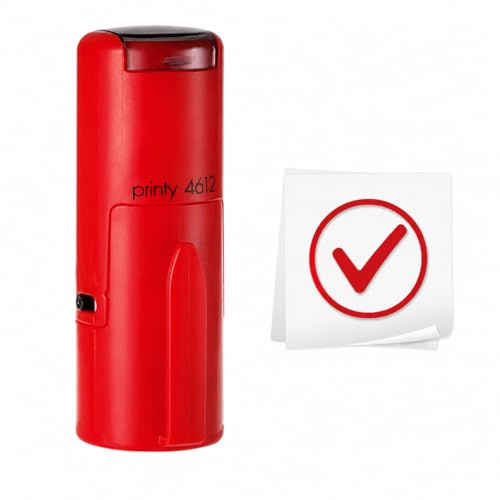 Haken-Stempel✓ Selbstfärbestempel 12x12mm rot klar praktisch für Lehrer Büro Check-in, eierstempel personalisiert, eierstempel