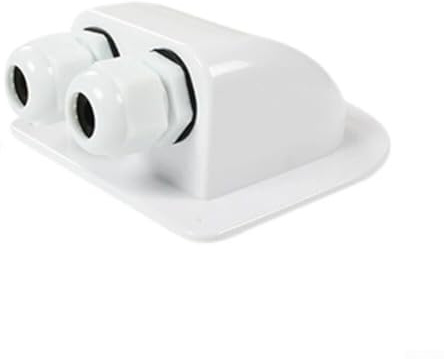 Hosrivae ABS Solar Cable Entry Gland for Dual Cables 4mm² to 12mm², Waterproof Deck Mount Connector Cover for Boat RV Caravan Marine Solar Panel Installation(DOUBLE HOLE WHITE)