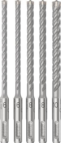 Bosch 5x PRO SDS plus-5X Hammerbohrer-Set (für Beton, Kalk- und Sandsteine, Ø 6-10 mm, Professional Zubehör Bohrhammer, Zerkleinerer)