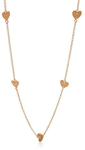 Damen-Collier Herzen 925 Sterling Silber Rose vergoldet 60cm lang Silberkette Halskette Rosé