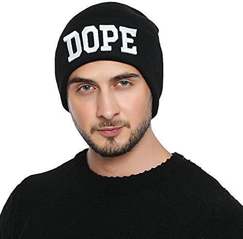 DonDon Mütze Herren Beanie Statement Wintermütze DOPE 2