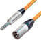 Male XLR to ¼ TRS Jack Lead. Balanced Van Damme Mic Cable. Short 10m 6m 3m 20m (1m, Orange)