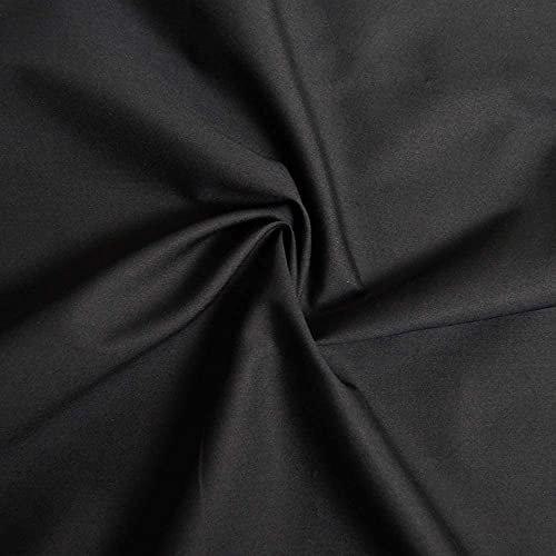 designers-factory Popeline Stoff aus 100% Baumwolle - Erhältlich in über 20 Farben - Verkauft nach Stücken - Baumwollstoff uni (3m x 1m46, Schwarz)