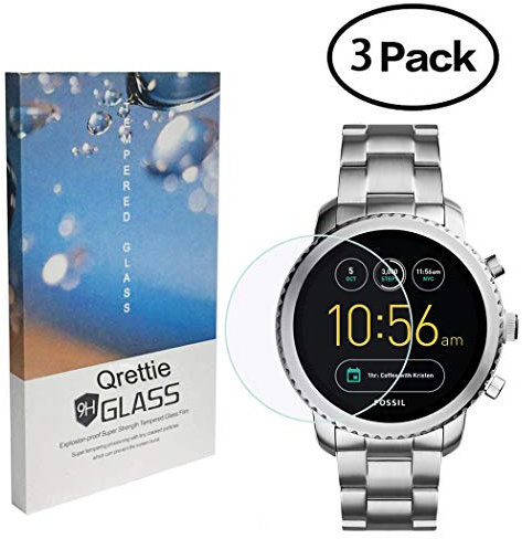 Prettie 3 Pezzi per Fossil Q Explorist Schermo Pellicola Protettiva per Fossil Q Explorist Smart Watch Pellicola Protettiva in Vetro temperato durezza 9H Anti-graffio No-Bubble
