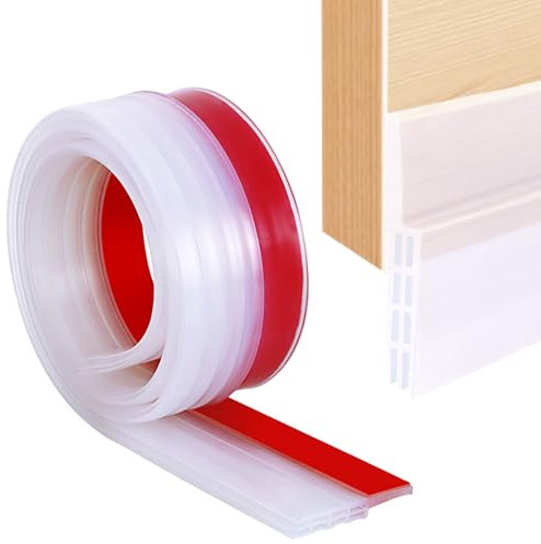 SUNMON Zugluftstopper für Türen 100cm Transparent - Türdichtung Selbstklebend Unten Haustür Zugluft Tür Windschutz Kälteschutz, 1M×5CM Tür Zugluftstopper Für Staub und Insektenabweisend