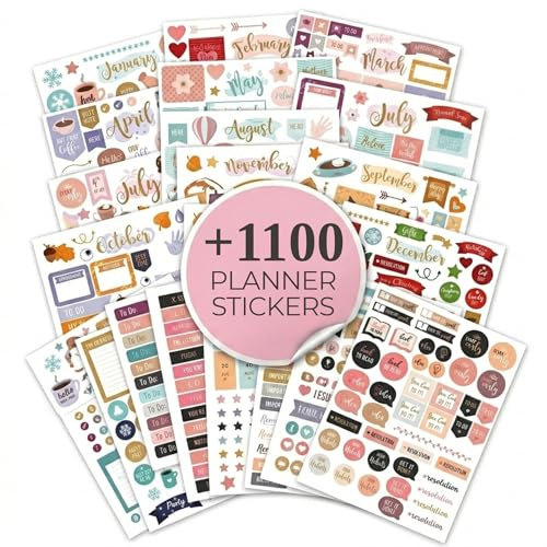 Ästhetische Monatsplaner-Aufkleber – über 1100 schöne Design-Accessoires verschönern und vereinfachen Ihren Planer, Tagebuch und Kalender