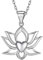 FaithHeart Collier Fleur de Lotus Femme Argent 925 Pendentif Yoga Amulette Porte Bonheur Cadeau Noel pour Maman Fille