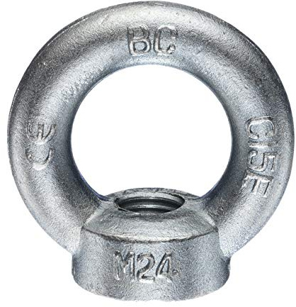 BIAT ® Ringmutter/Ringmuttern, Ösenmutter, Transportmutter, Augenmutter nach DIN 582, Größen M6, M8, M10, M12, M16, M20, M24, M30, M36, M42, verzinkte Ausführung (C15E, M24)