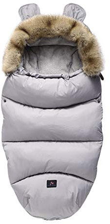 Chancelière Poussette Universelle Confortable Sac de Couchage Bébé Hiver Chaud Imperméable Couverture Emmaillotage pour Poussette, Landaus, Buggy, Siège Auto, Lits Bébé (Gris)