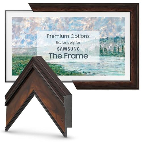 Frame My TV Deco TV Frames - Burlwood Smart Frame Compatible ONLY with Samsung The Frame TV (55, Fits 2021-2024 Frame TV)