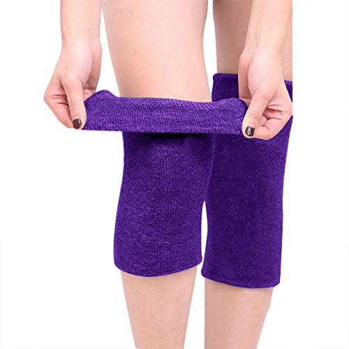IPENNY Scaldamuscoli termici elastici spessi per ginocchia, equitazione, pattinaggio, fitness o lavoro, protezione per tendinite e danza, cura delle articolazioni muscolari (viola)